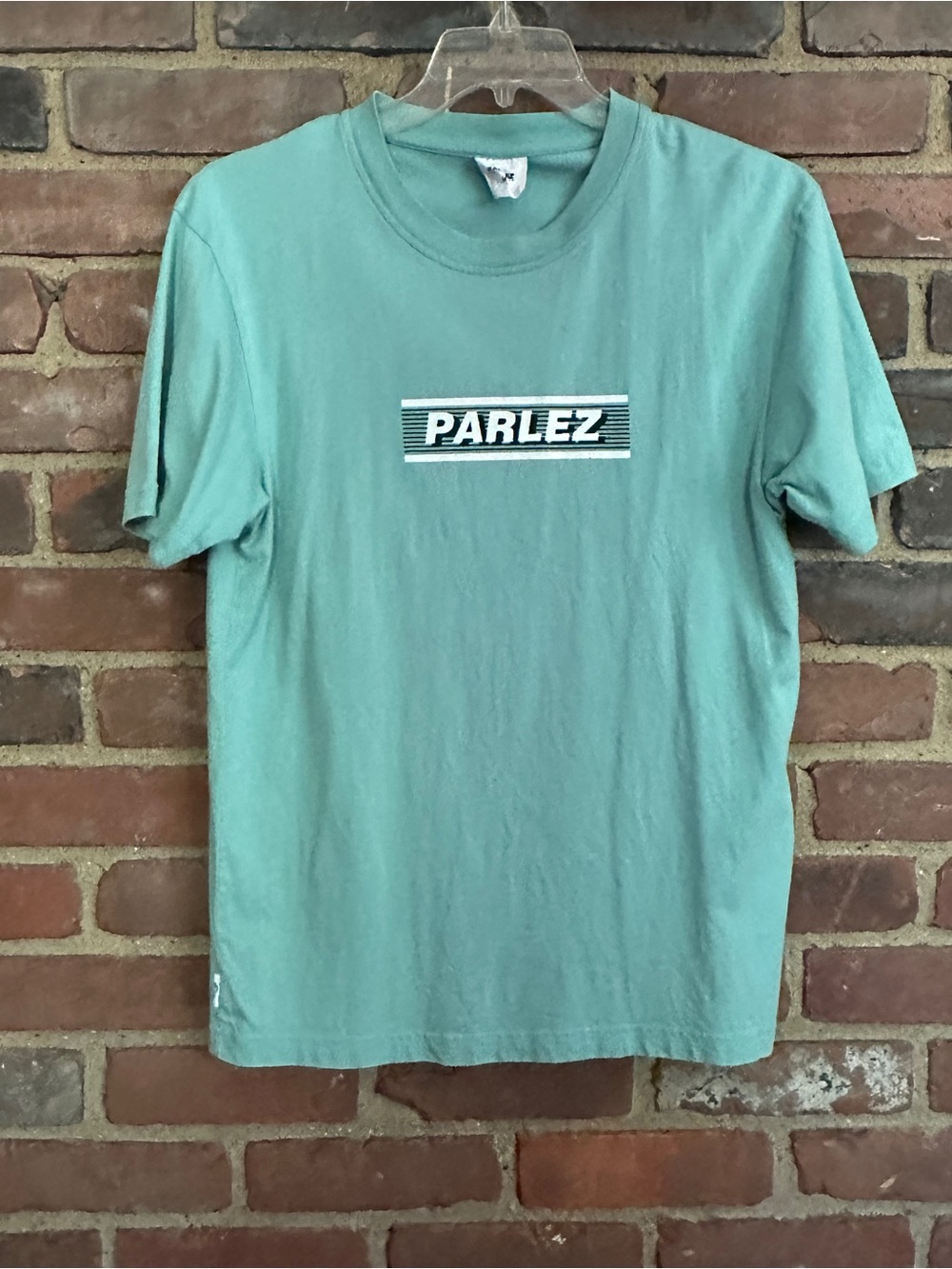 PARLEZ turquoise blue short sleeve organic cotton t shirt MEDIUM